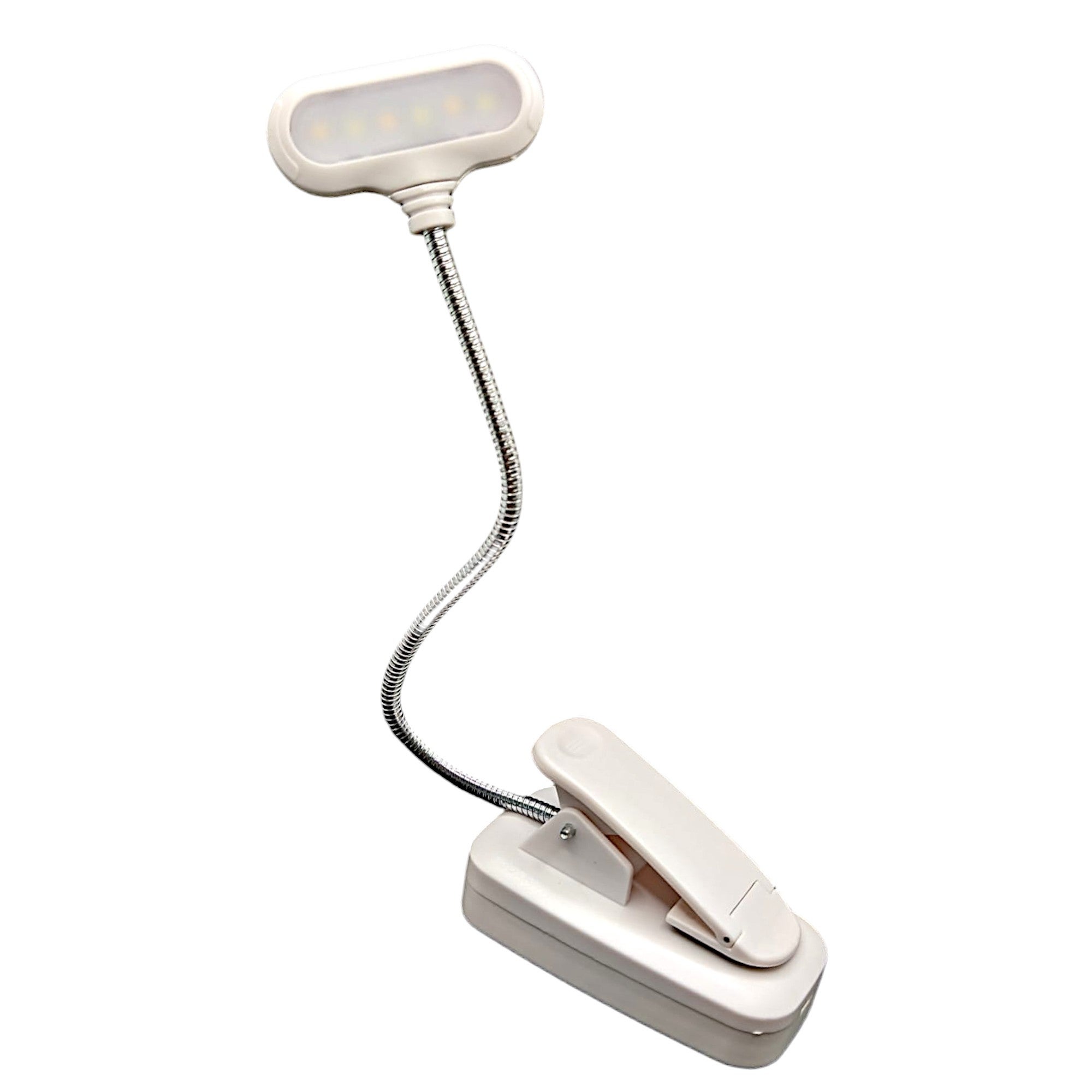 Lampka do czytania CCT z regulacją jasności. Wbudowany akumulator i port micro-USB. Kolor biały
