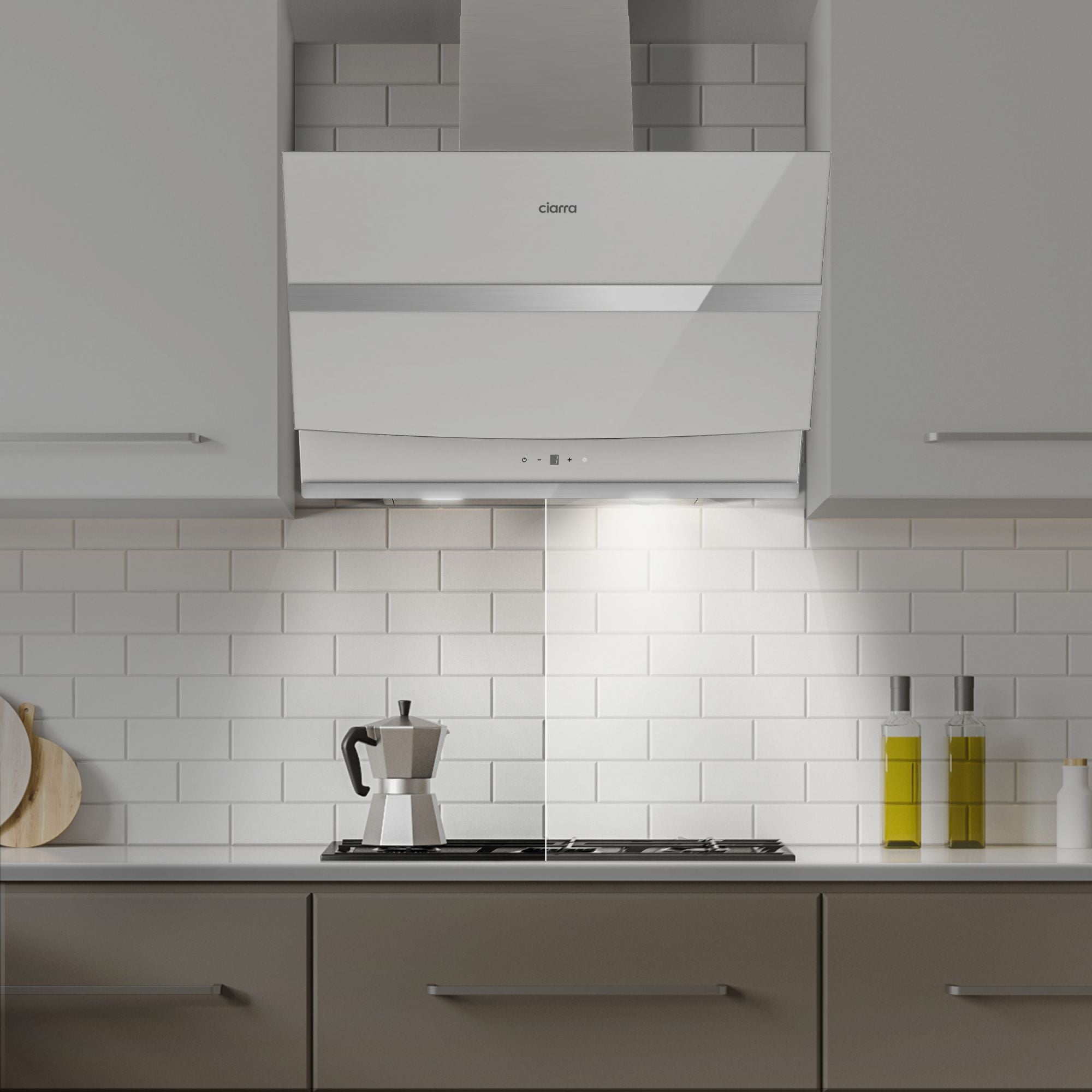 CIARRA Exaustor Táctil 60cm com Booster 650m3/h Controle APP Vidro Branco VM6736NW - 4