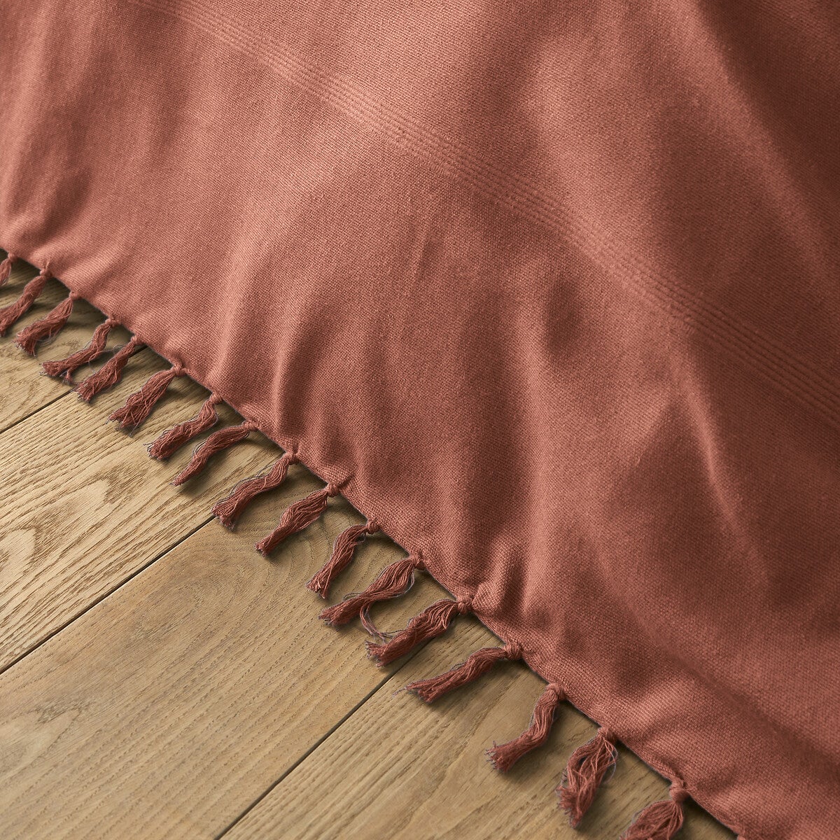 Dessus de lit frangé coton, Nedo - Terre cuite - 180 x 230 cm - 3
