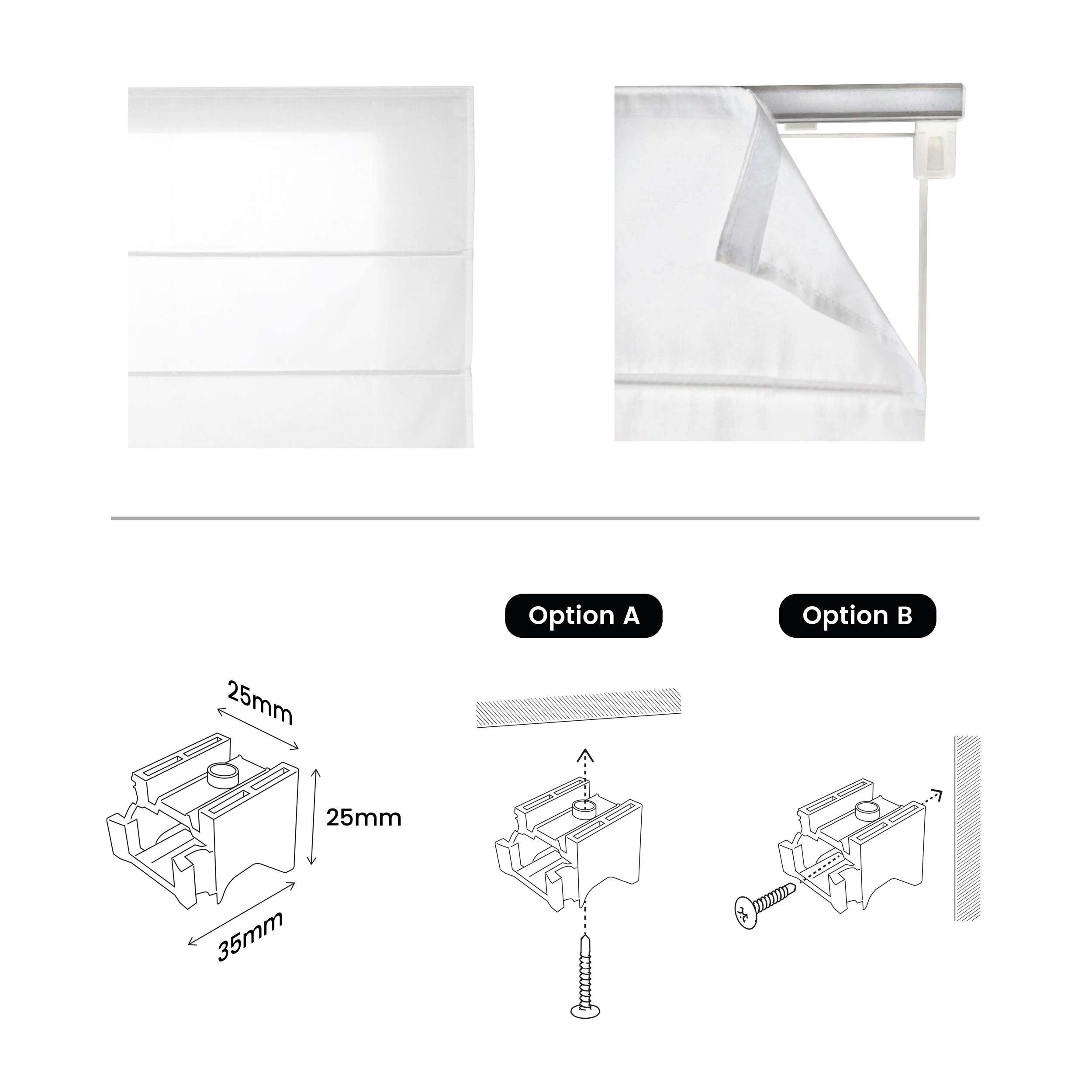 Estore dobrável com hastes, estore liso translúcido, Ecru, 180 x 175 cm - 4