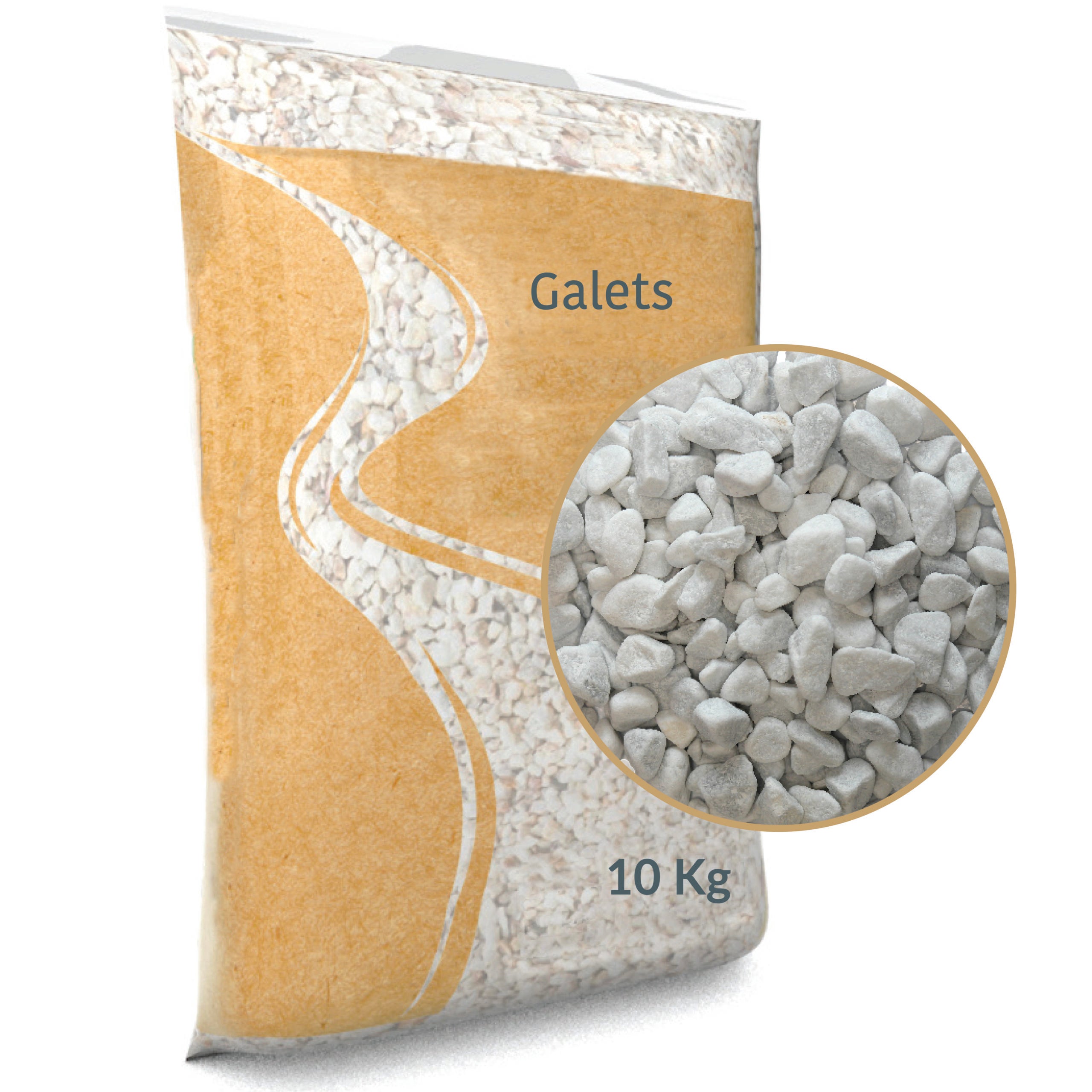 Galet roulé blanc Carrare 7/15 en sac de 10 KG - 6