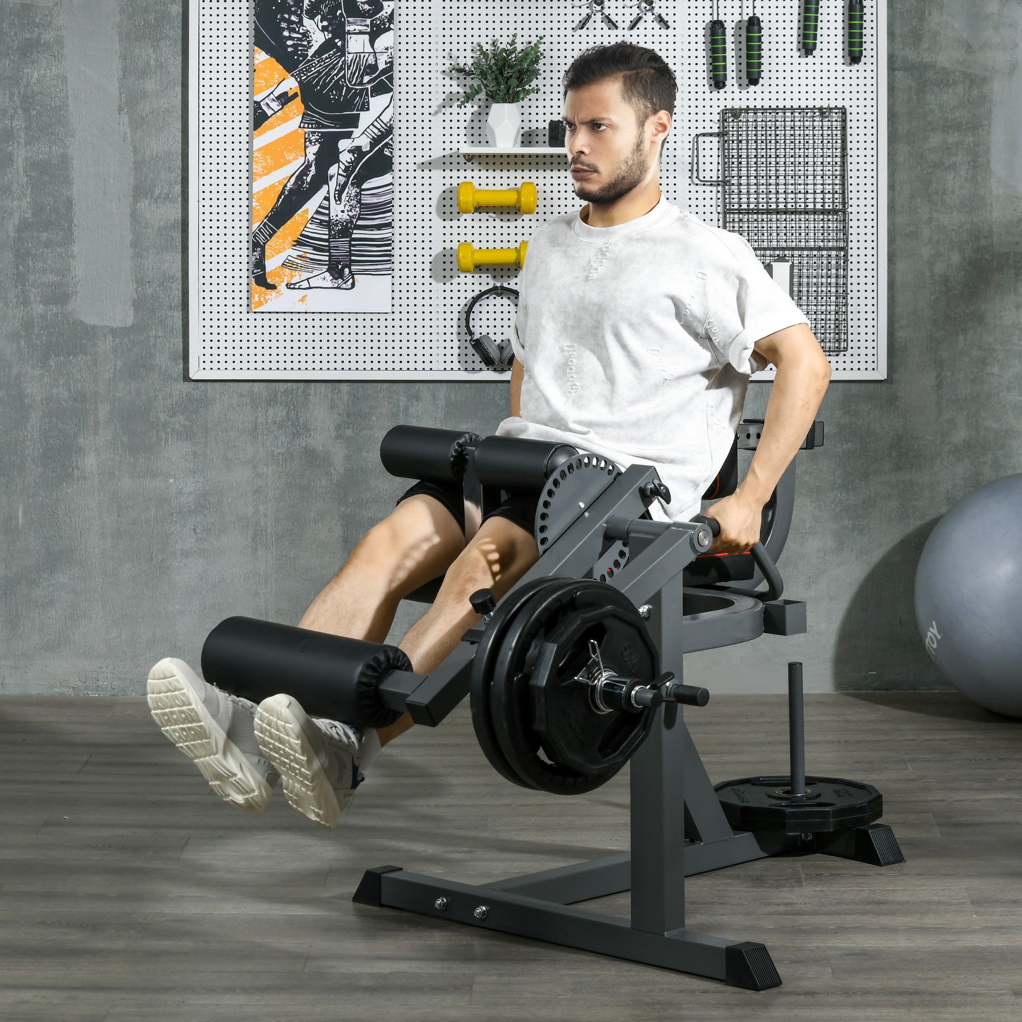 Extension de jambes ajustable pour curl avec plaque à chargement de ...