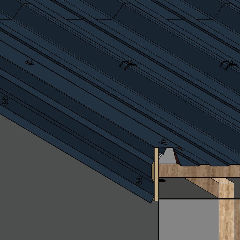 Bande de rive universelle | 2100 mm Longueur Bleu Ardoise | RAL 5008 - 2