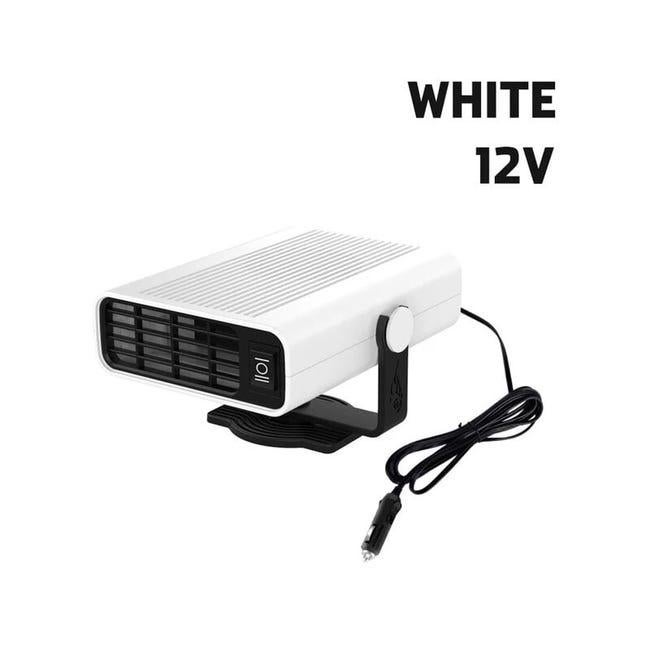 Ogrzewanie samochodowe 12 V 500 W, przenośny grzejnik elektryczny z regulacją 360 stopni, oczyszczacz powietrza, odmrażacz do szyb, odmgławiacz, biały
