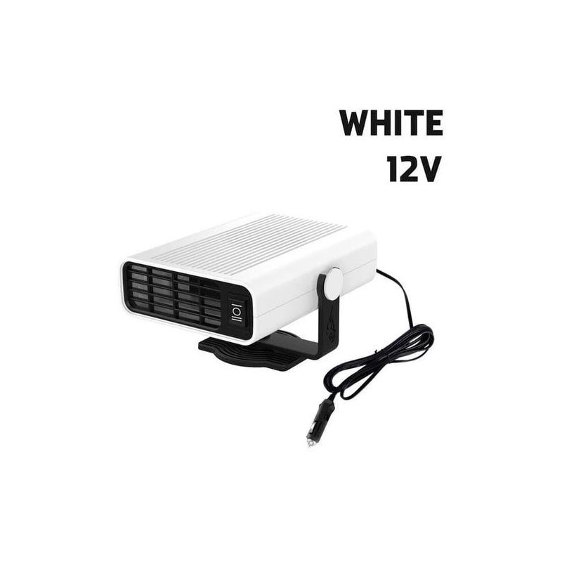 Ogrzewanie samochodowe 12 V 500 W, przenośny grzejnik elektryczny z regulacją 360 stopni, oczyszczacz powietrza, odmrażacz do szyb, odmgławiacz, biały