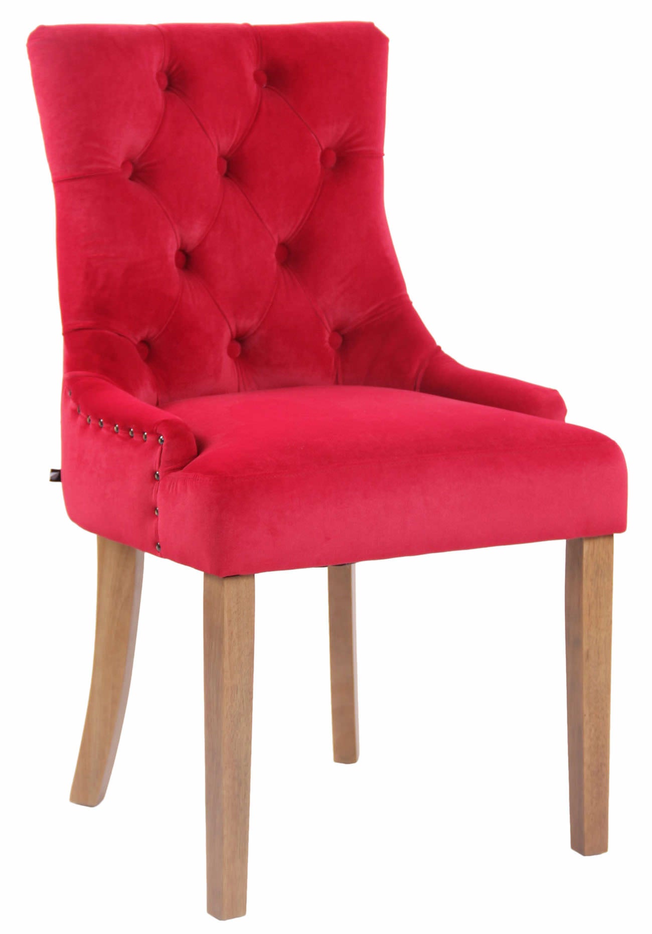 Silla de comedor aberdeen en terciopelo rojo|antiguo claro