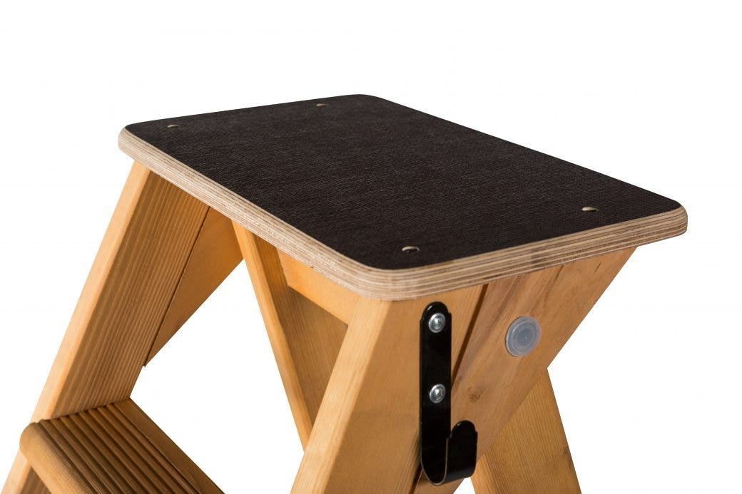 Escabeau Lyonnais bois 4 marches + tablette CENTAURE - 483204 - 2