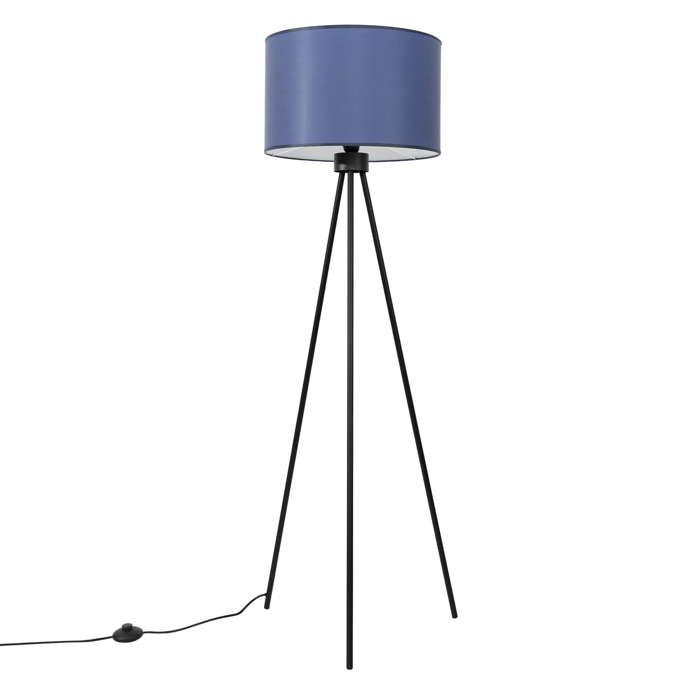 Lampa stojąca trójnóg NEVIA granatowo-czarna 1xE27x20W tkanina wym:135x40x40cm IP20 Sollux Lighting