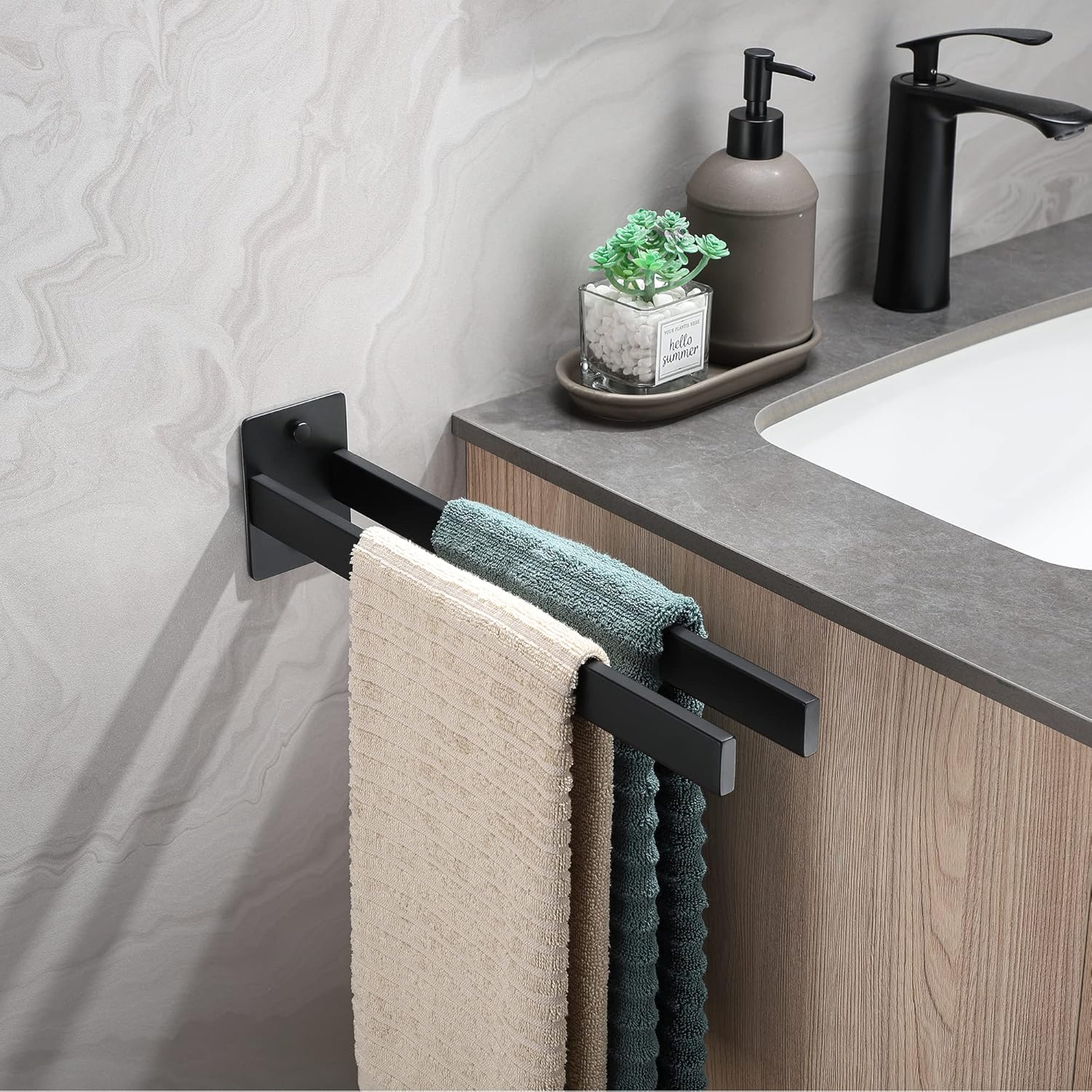 Porte-serviettes Double Murale En Acier Inox Brossé - 60 Cm - Pour Salle De Bain Ou Cuisine - Capacité 10 Kg