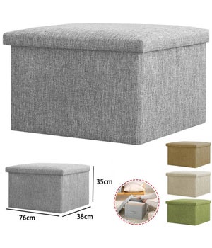 Cassapanca Pouf Contenitore BAKAJI 76x38x38 Cm | Panca Pieghevole In Tessuto | Seduta Imbottita Trapuntata | Per Ingresso, Camera E Soggiorno