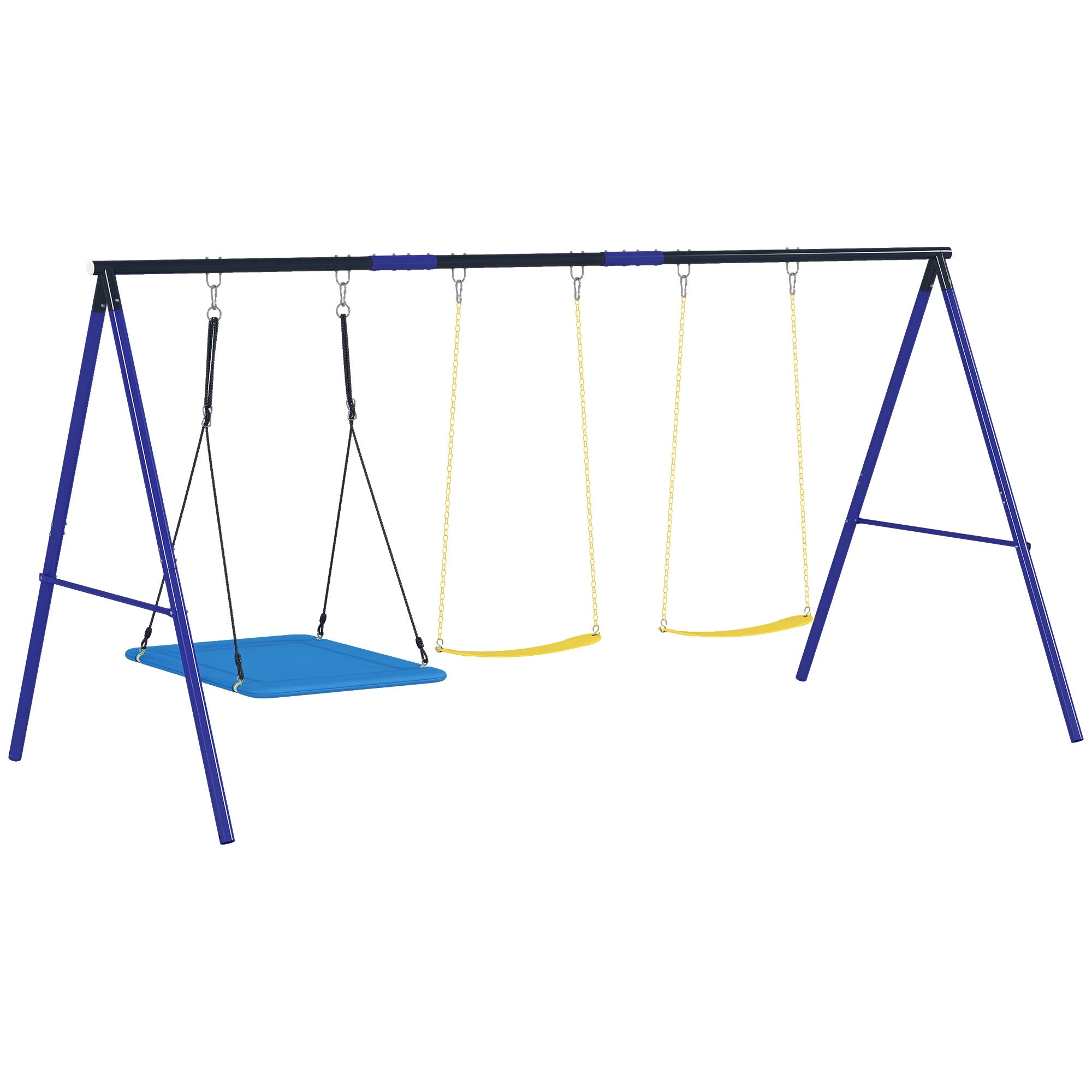 Conjunto de Columpios Infantil 3 Asientos para Jardín - Estructura ...