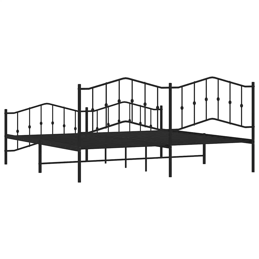 Estructura cama sin colchón con estribo metal negro 193x203 cm vidaXL - 8