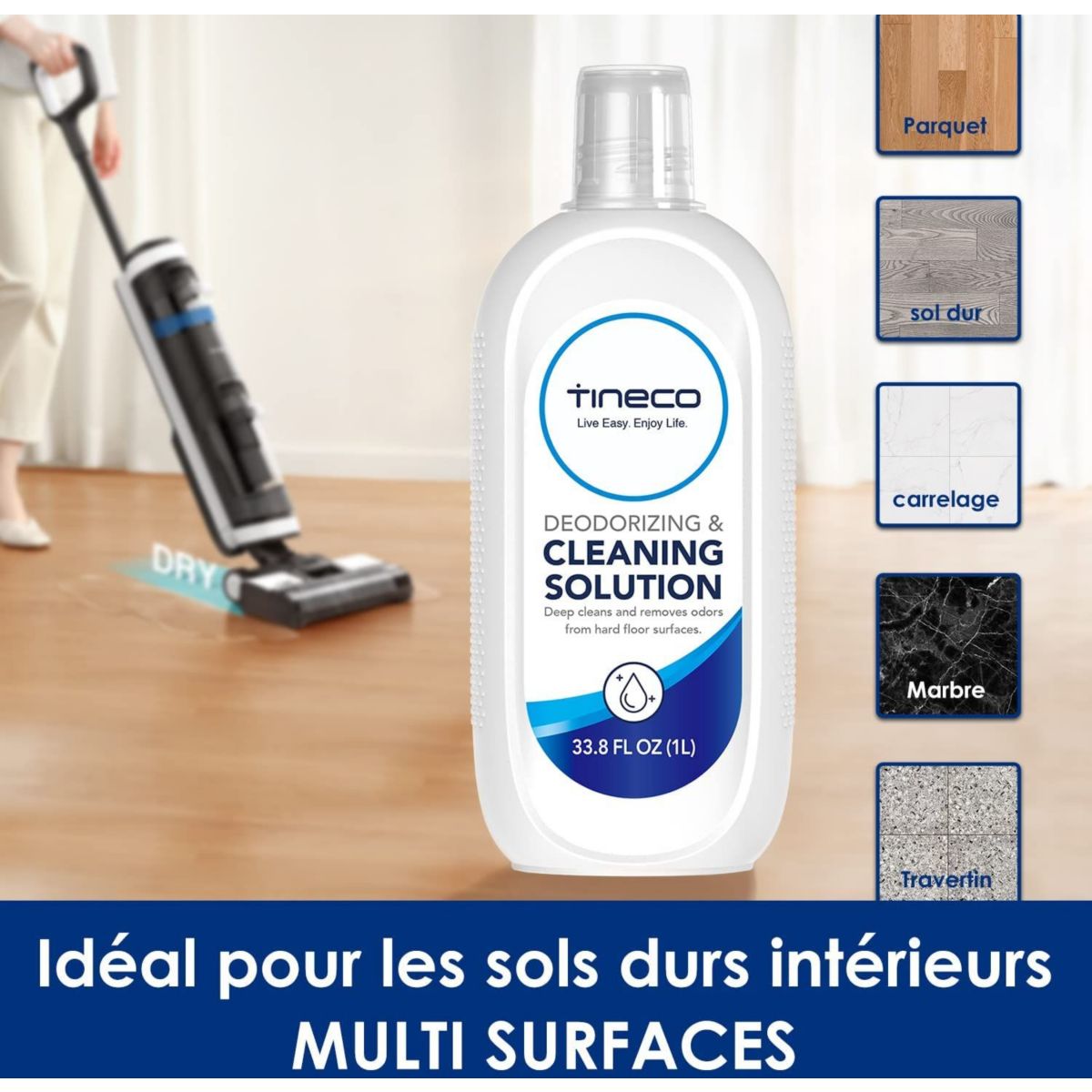 Détergent TINECO pour aspirateur laveur - 1 litre - 3