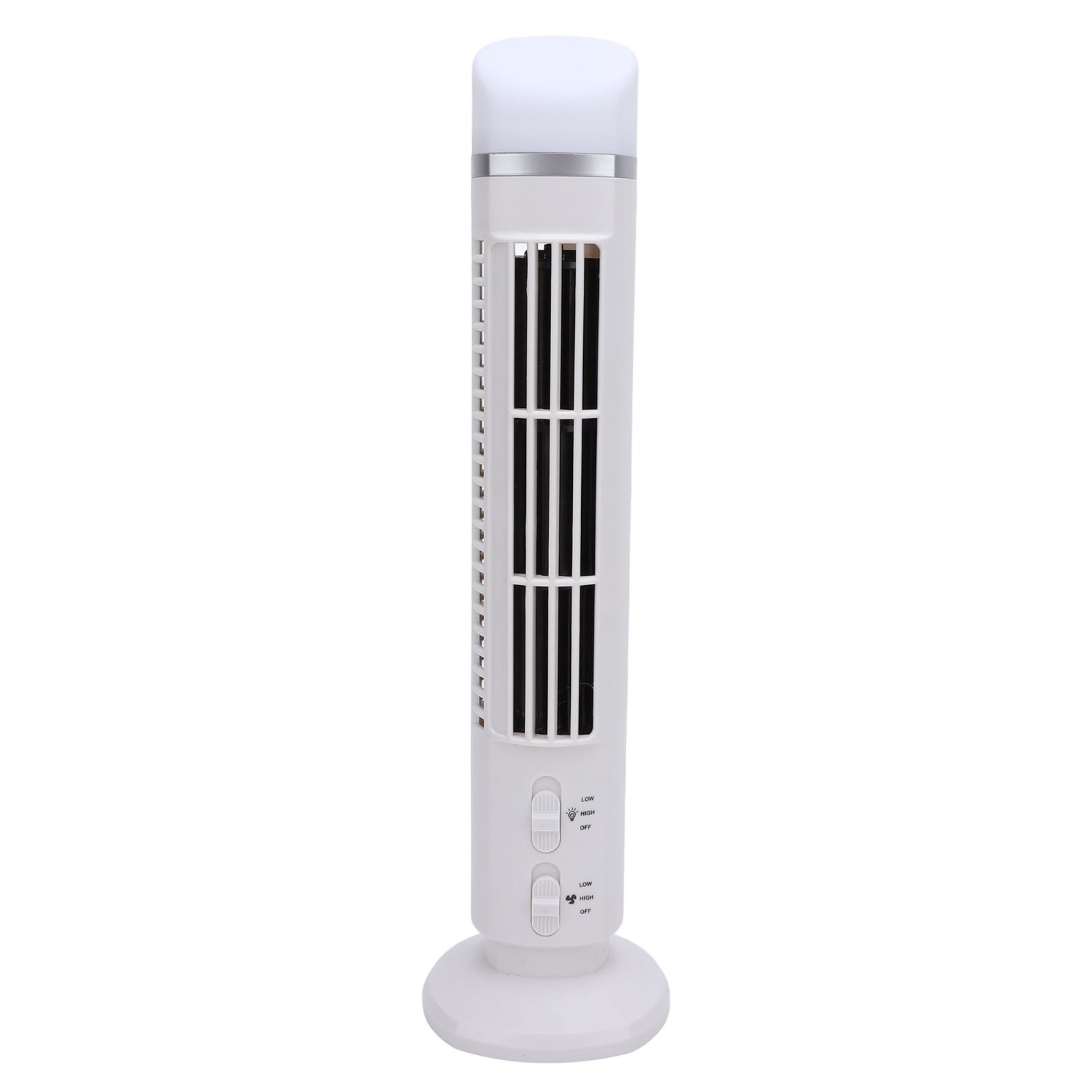 Sans pales Tower ventilateur portable vitesse réglable espace économie USB bureau sans pales ventilateur avec lumière pour maison chambre bureau blanc - 2