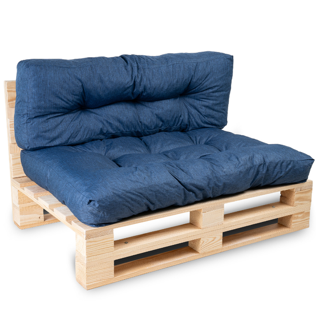 Coussins palette lot en polyester BANANAIR 120x80x15 cm bleu
