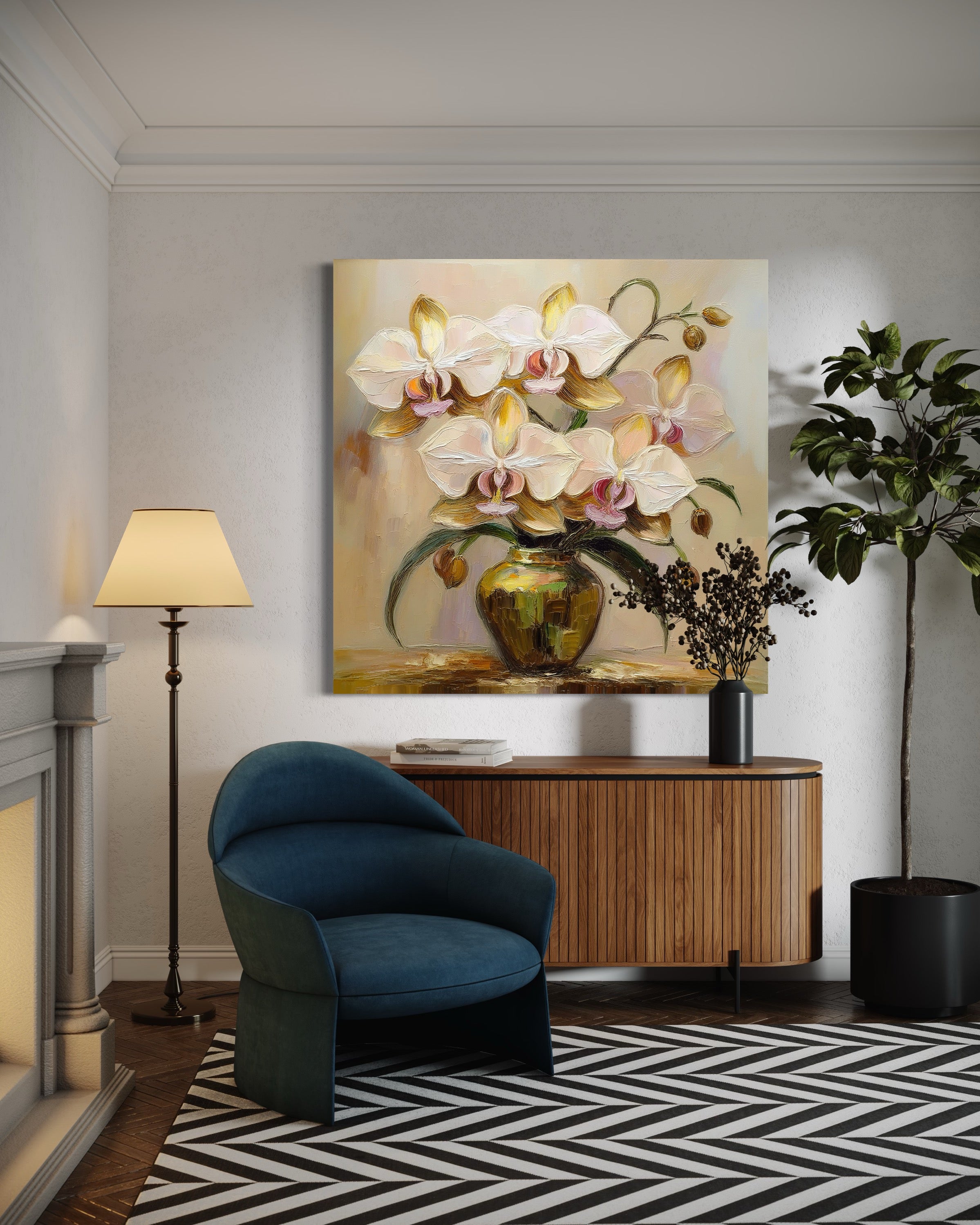 Obraz na płótnie, Bukiet Kwiatów W Wazonie 60x60