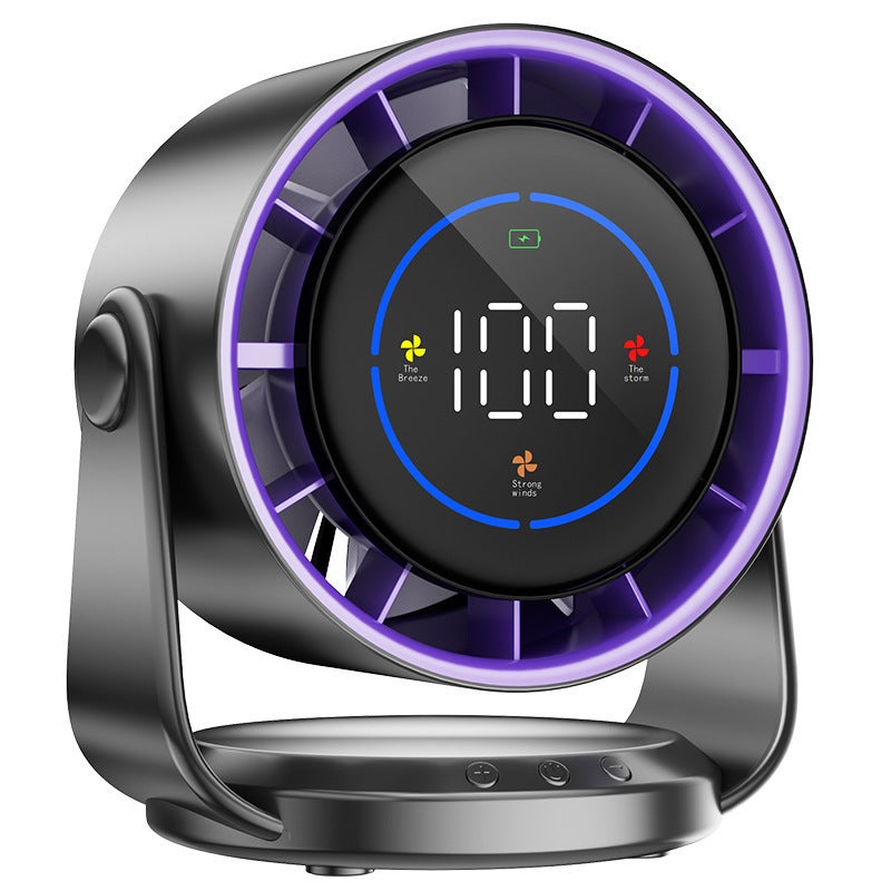 Ventilatore Da Tavolo Silenzioso Con Display LED – 100 Velocità Regolabili, Inclinazione 105°, Batteria Integrata Fino A 9,5 Ore, Raffreddamento Rapido 3s