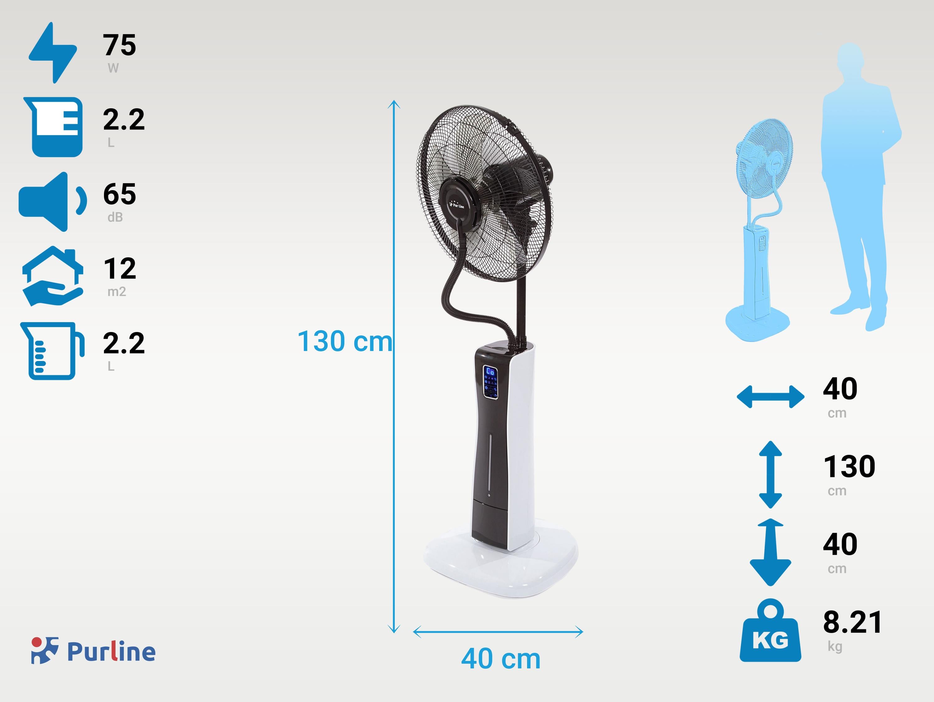 Ventilateur brumisateur à 3 vitesses avec télécommande - 3