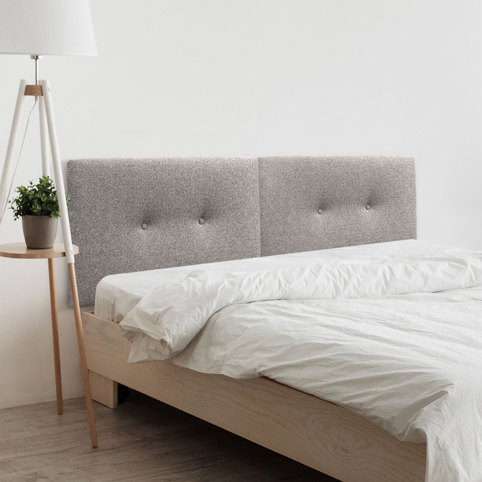 Dhome cabecero de tela acualine liso con botones dual dividido en 2 piezas tapizado de alta gama cabezal dormitorio (verde agua, 210cm)