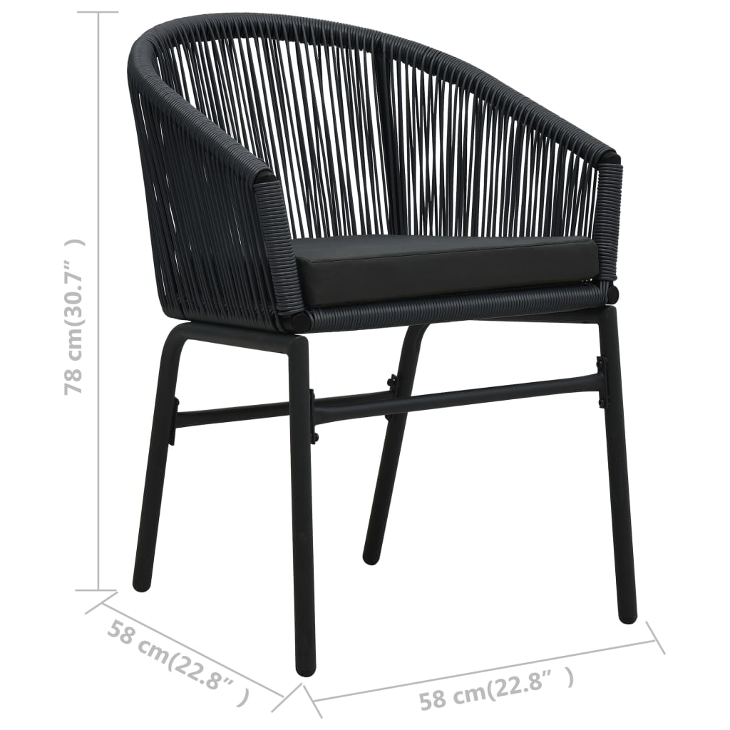 Chaise de jardin sans coussin Maison Exclusive en Polyester Noir - 9