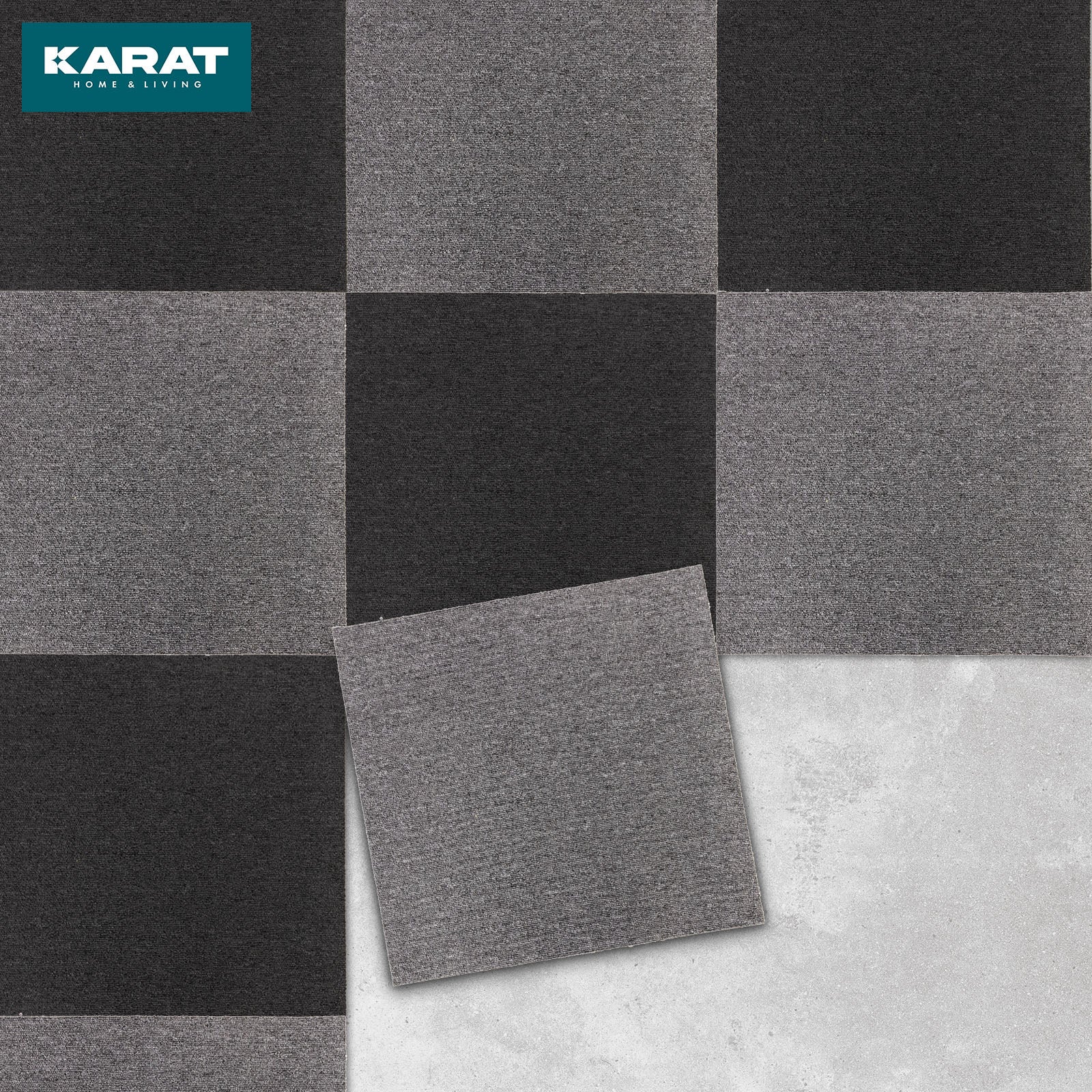 Moscow Dalle moquette bouclée 50X50 Revêtement Isolant Mur/Sol, Anthracite, 1 Pièce 50x50 cm - 3