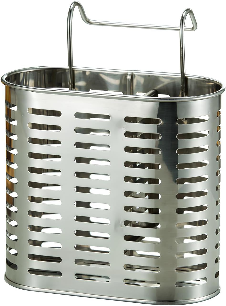 Pojemnik na sztućce ze stali nierdzewnej, stojak na sztućce ze stali nierdzewnej, ociekacz na sztućce kuchenne, do przechowywania przyborów kuchennych