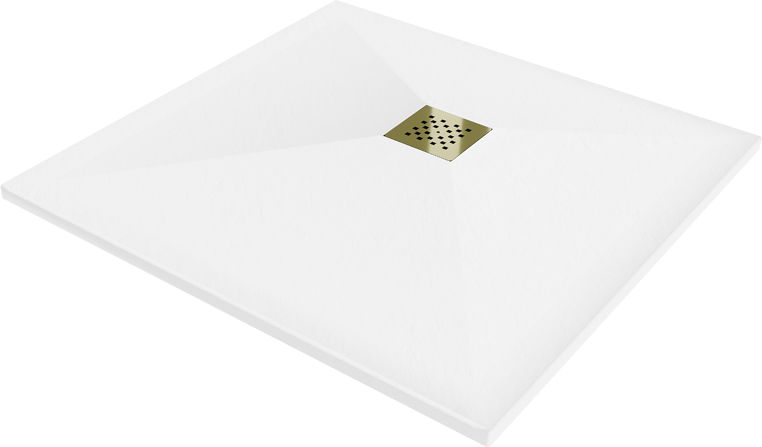 Mexen Stone+ receveur de douche en composite carré 80 x 80 cm, blanc ...