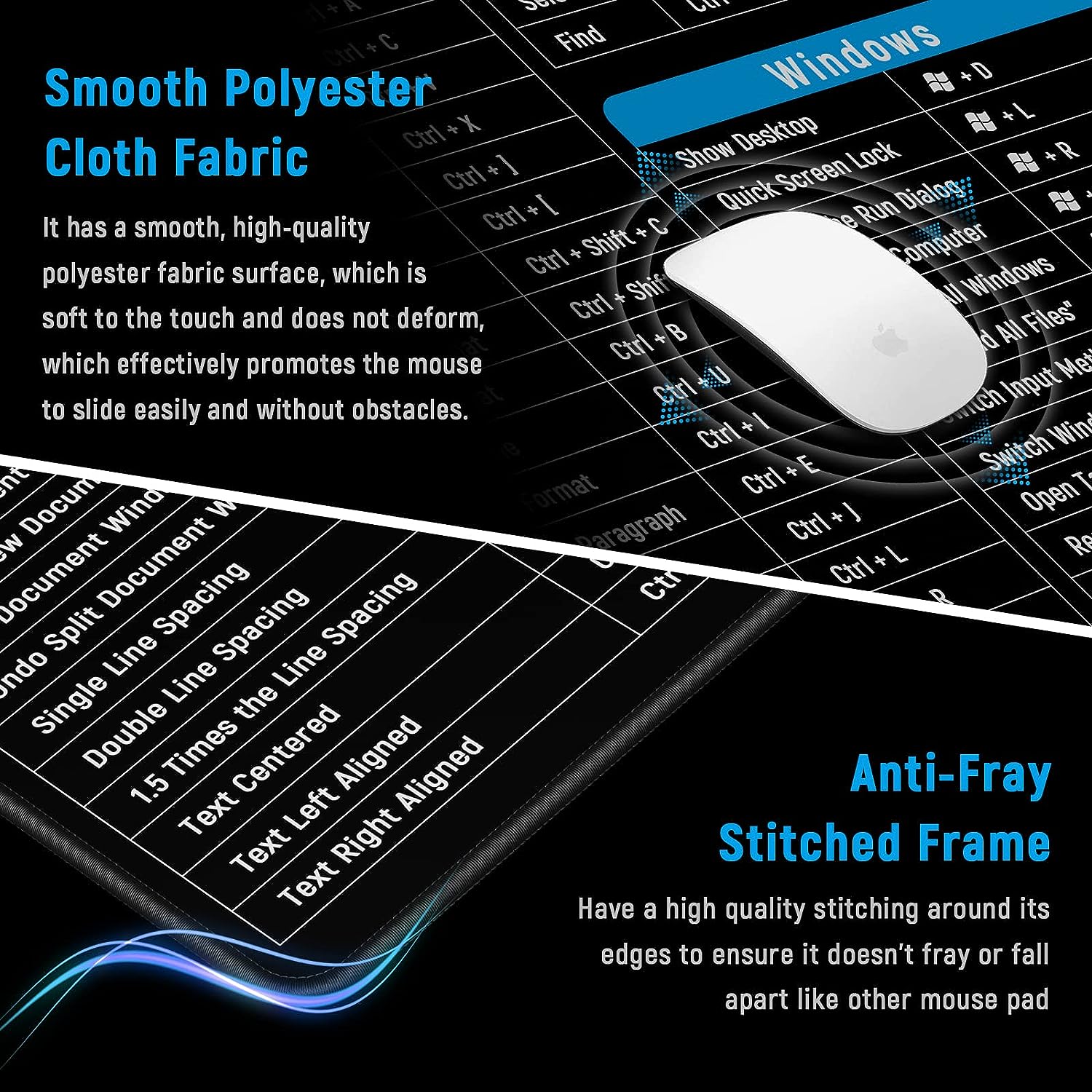 Tappetino per desktop/tappetino per mouse grande con scorciatoie da tastiera di Windows S - 6