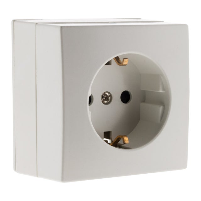 Prise Schuko saillie 16A Bel'Vue - Blanc - Zenitech