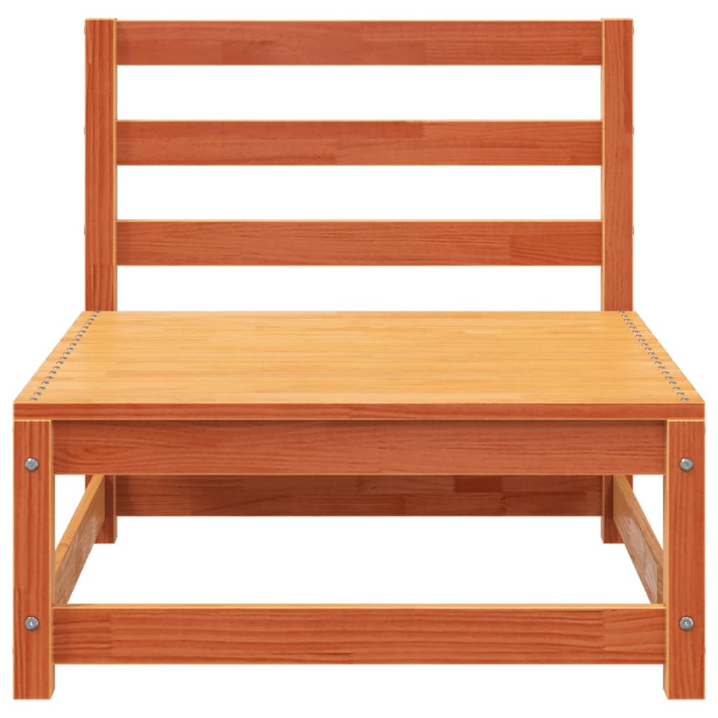 Maison Exclusive - Canapé de jardin 2 places cire marron bois pin massif - 6