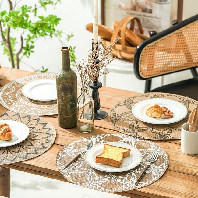 DII Set di tovagliette rotonde in PVC, collezione da tavolo, per interni ed esterni, 34,9 cm, blu nautico, 6 pezzi DII Set di tovagliette rotonde in PVC, collezione da tavolo, per interni ed esterni, 34,9 cm, blu nautico, 6 pezzi