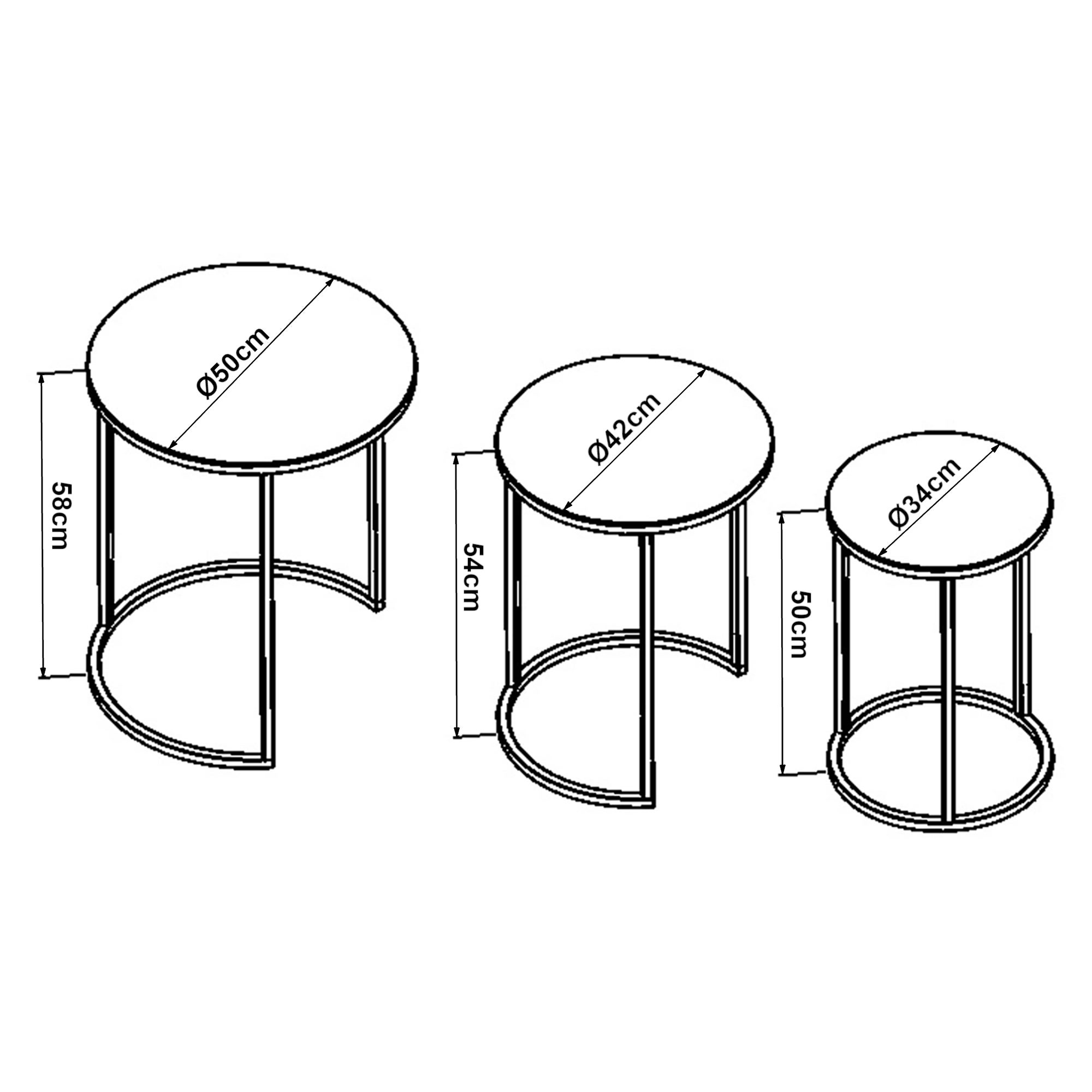 Set 2 Tavolini Da Caffè In Vetro Grigio Aboxoo – Rotondi Impilabili Con Struttura In Metallo Per Soggiorno - 4