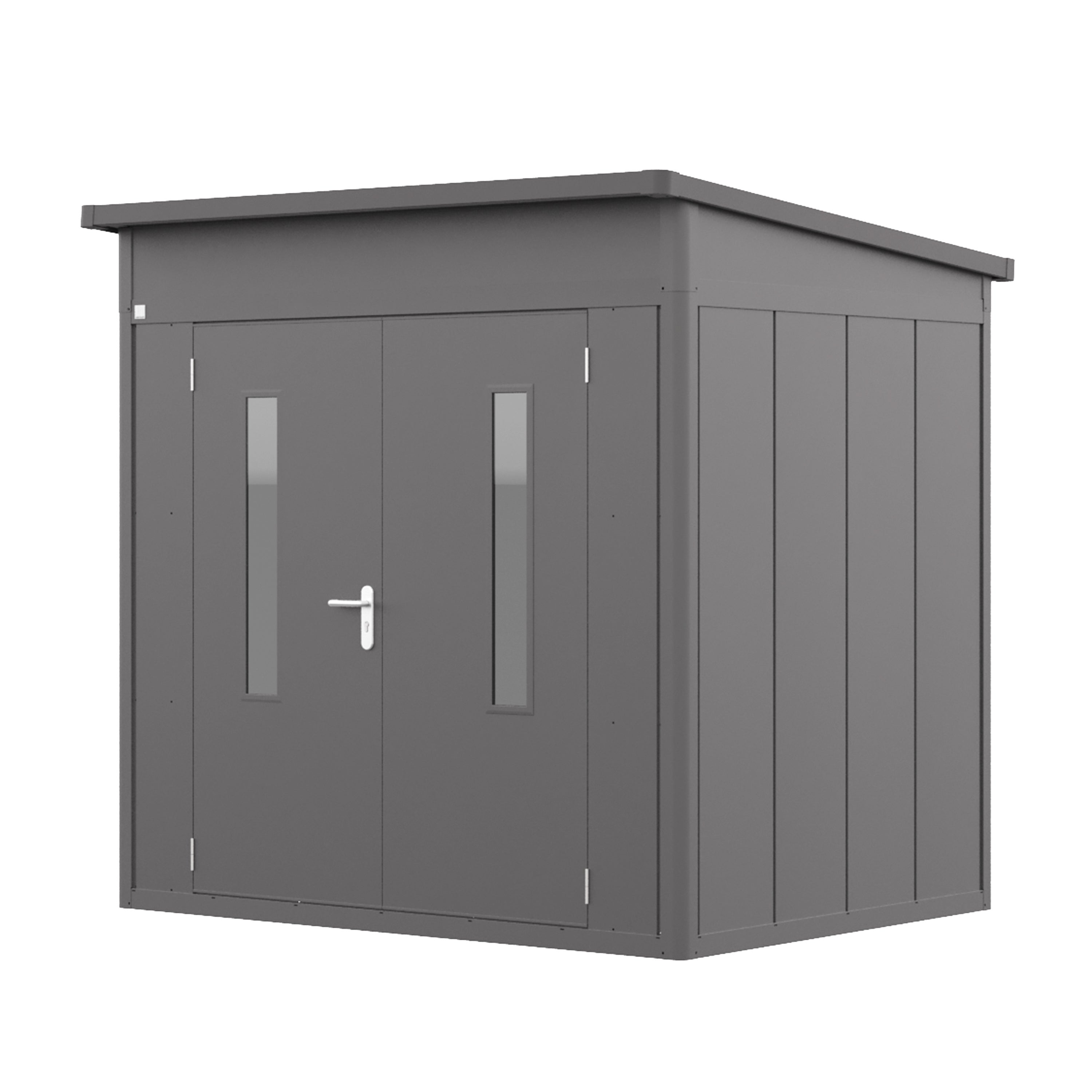 GFP Primeyard domek narzędziowy metalowy 228x180x231 cm domek ogrodowy dach jednospadowy antracyt