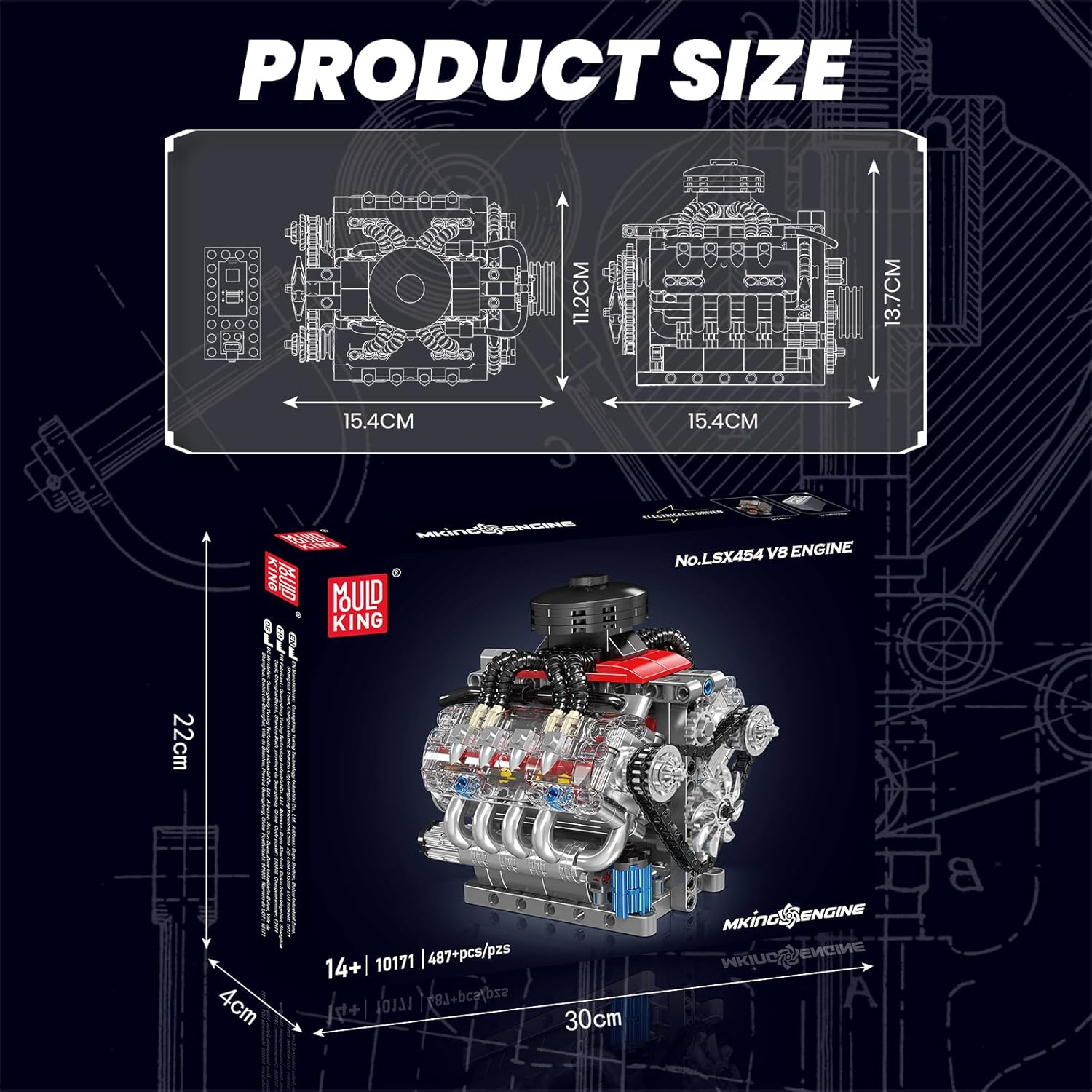 Kits de mini-moteurs V8, ensembles de construction de 487 pièces, s STEM parfaits pour les enfants et les adultes de 14 ans et plus. - 6
