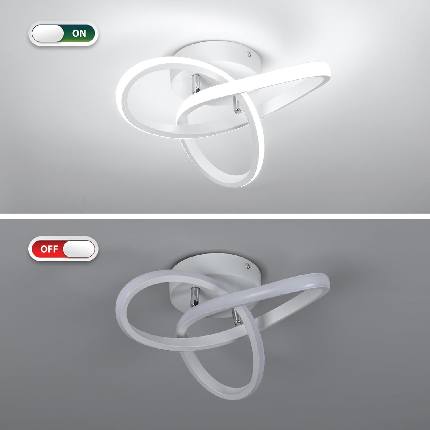Oświetlenie sufitowe LED, energooszczędny żyrandol LED, nowoczesna lampa sufitowa 20 W, designerskie oświetlenie alejki LED, białe światło 6000 K - 7