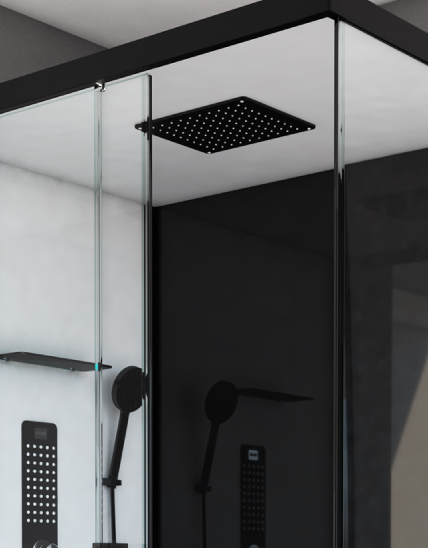 Cabine de douche 110x80x215cm - Verre Trempé - Mitigeur Chrome - DUALITY 3 RECTANGLE - 8