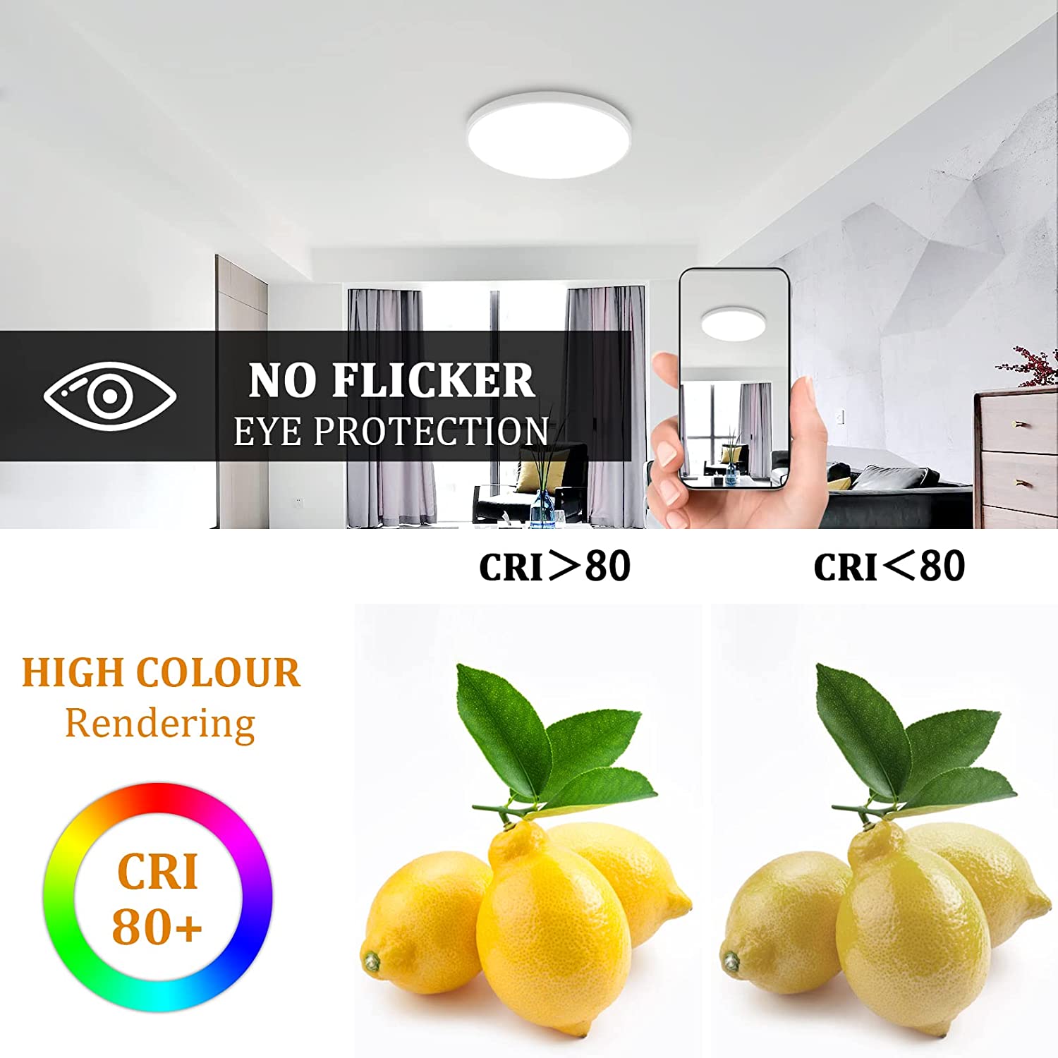 Luce a soffitto a LED rotondo, lampada del soffitto del bagno, IP54 Waterproof 6500k Cold White, moderno a soffitto per il bagno Balcone da cucina Bal - 6