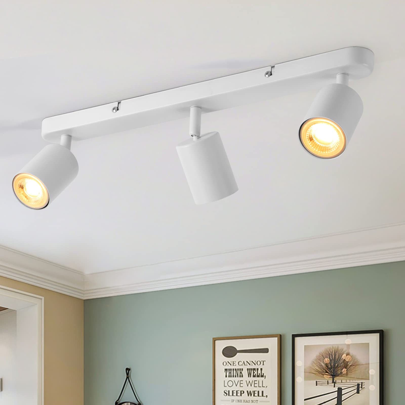 Reflektor LED GU10, regulowana lampa sufitowa LED, nowoczesny reflektor do kuchni, sypialni, salonu – żarówki nie są dołączone (białe, 3 żarówki)