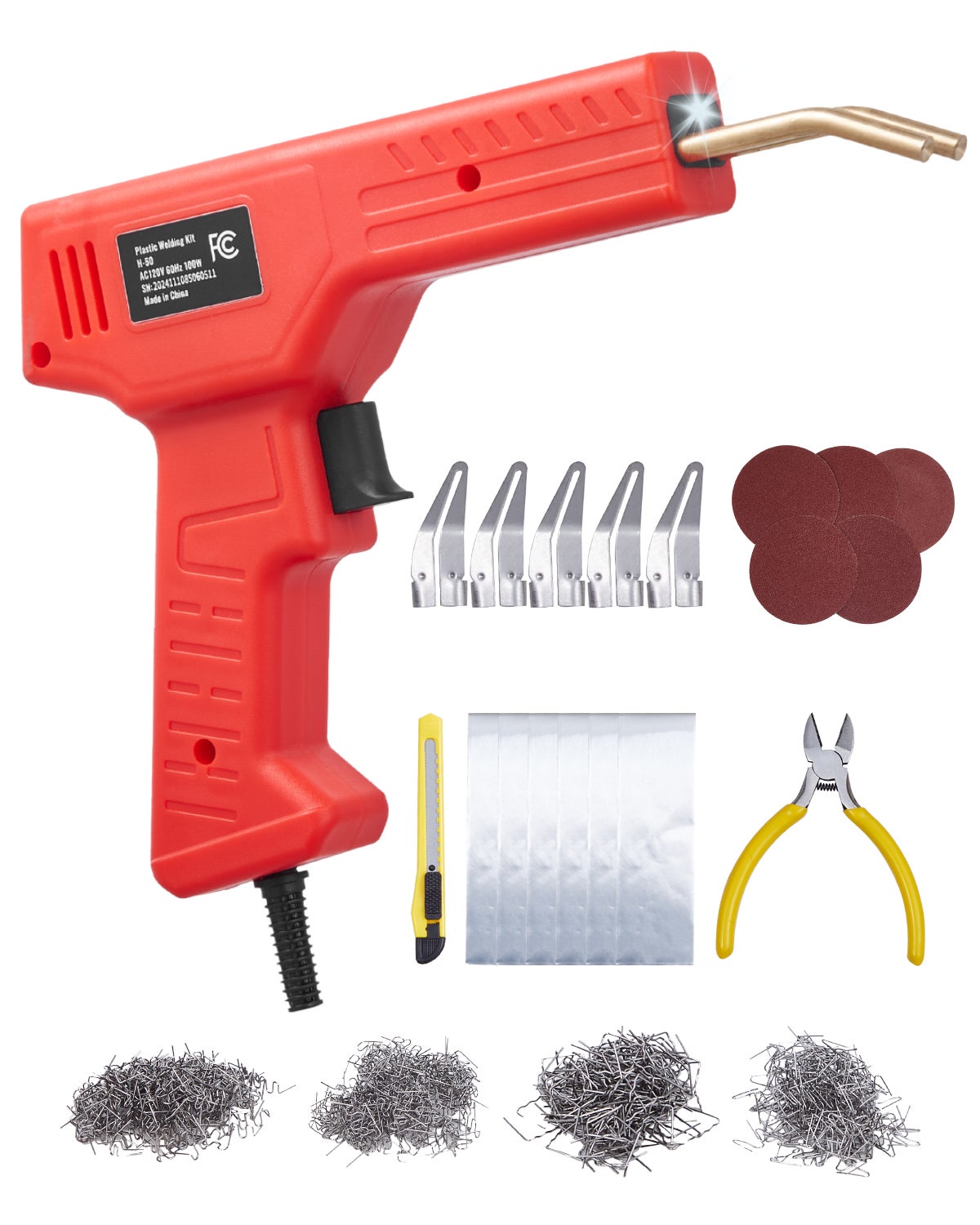 Pistolet à Souder Plastique Sans Fil - Kit Avec 200 Clous, Batterie 5000 MAh, écran LCD, Chauffage Rapide