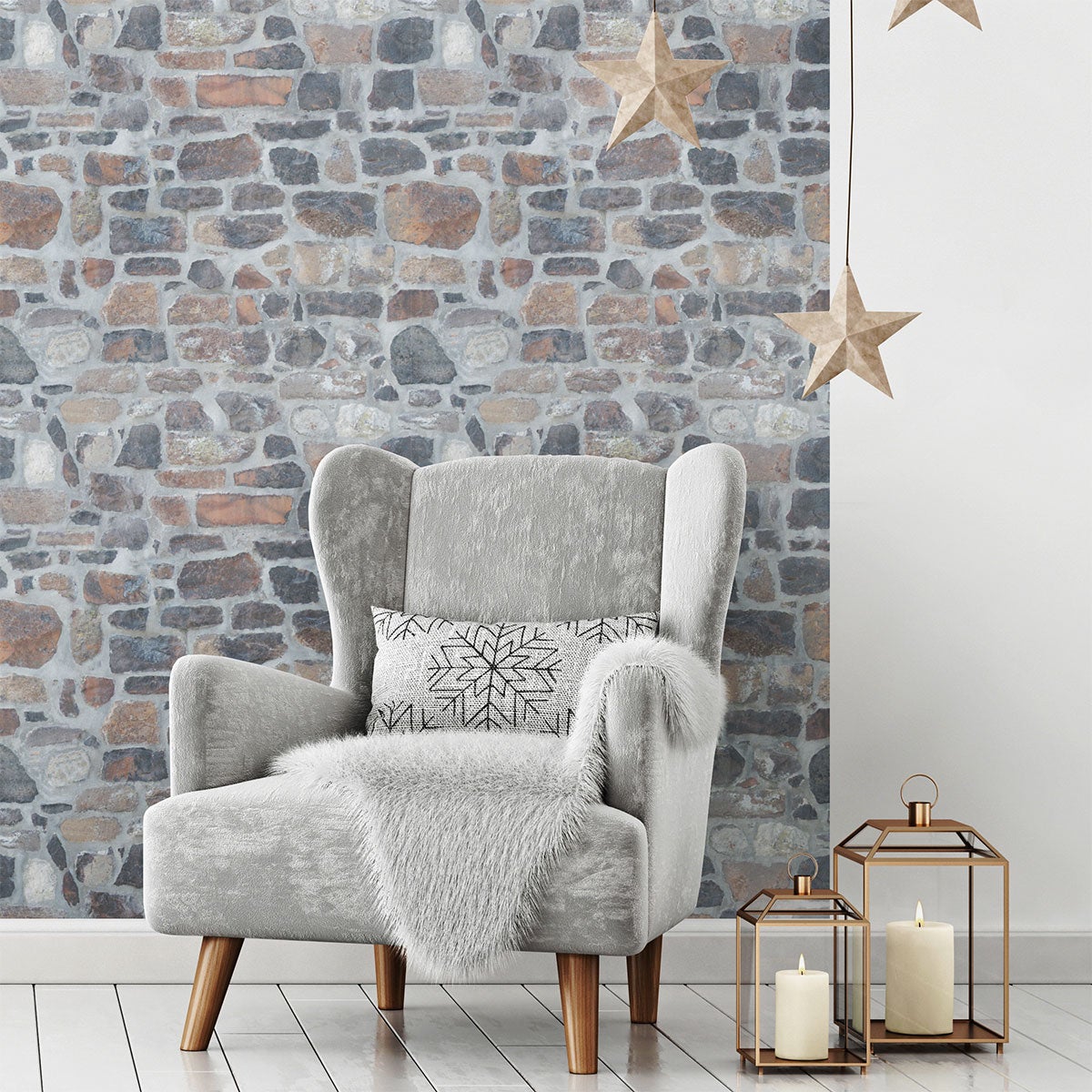 Vinilos piedras de aveyron - adhesivo de pared - revestimiento sticker mural decorativo - 60x60cm