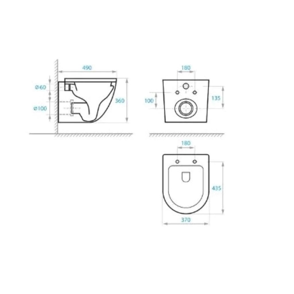 ROCA Active pack cisterna embutida e botão Cromado mate com sanita suspensa TORNADO ROUND de KP branco Tampa fina - 5