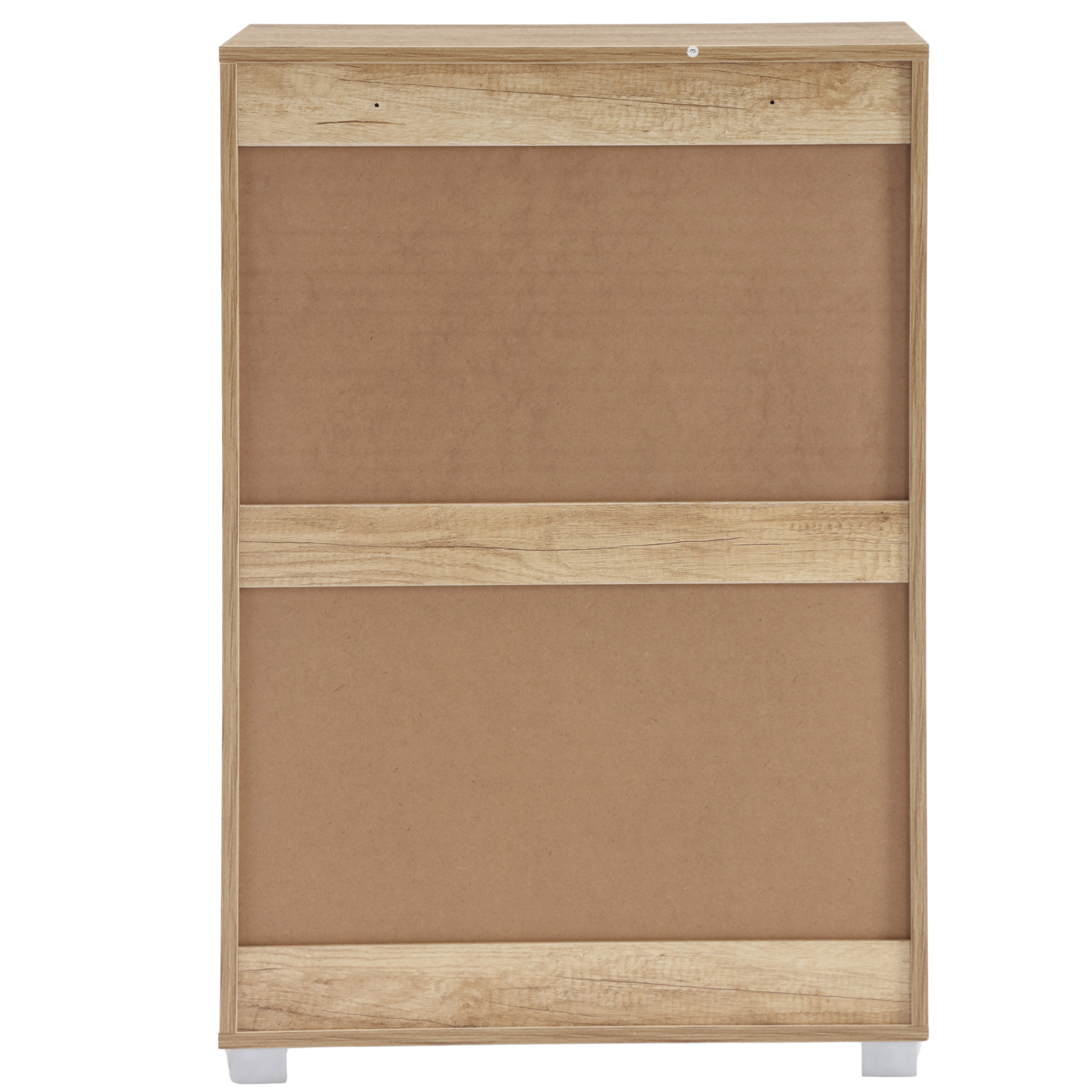 Meuble à chaussures peu encombrant 2 portes 1 tiroir 5 étagères 63 x 33 x 95 cm Meuble en bois Armoire d'entrée, design blanc et chêne - ZIK - 4