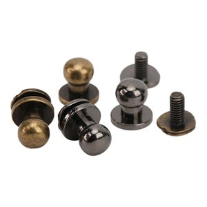 Rivets Chicago Tête Plate Dorée - Laiton, 9 Mm X 20 Mm - Lot De 10 - Pour Maroquinerie, Scrapbooking, Travaux Manuels