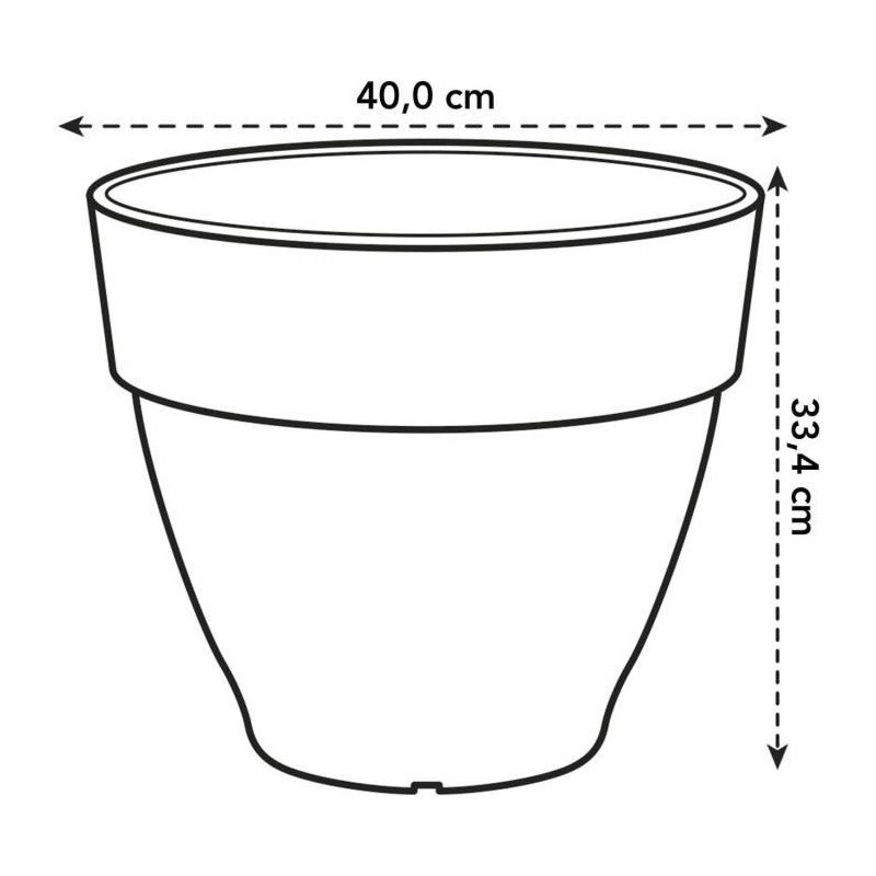 Pot De Fleurs Rond VIBIA - Plastique Réservoir - Ø40 - Anthracite - 2