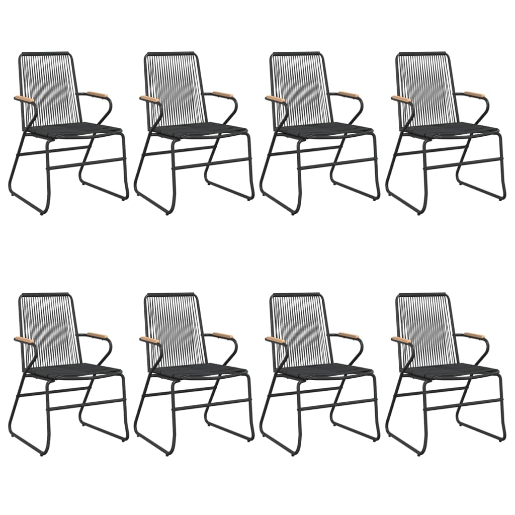 The Living Store - Ensemble à manger de jardin 9 pcs noir rotin PVC - 4