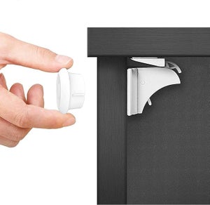 15 Verrous Magnétiques Sécurité Enfant - Pour Placards, Tiroirs, Portes - Installation Sans Perçage - 3 Clés - Blocage Invisible - Blanc