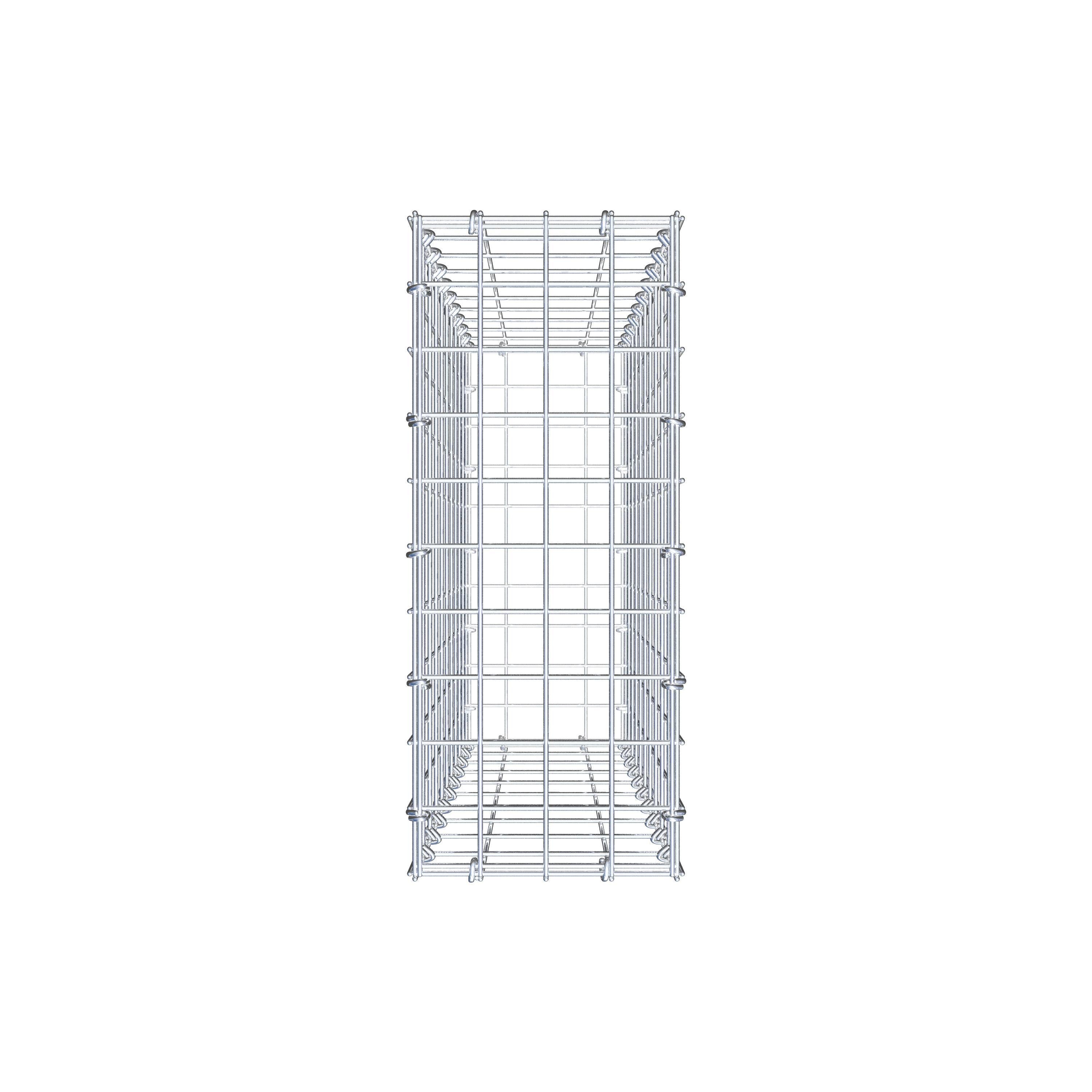 Gavión de acero galvanizado 100x20x50cm (LxAxP), malla 5 x 10cm, Anillo en C, jaula metálica para muro o jardín - 5