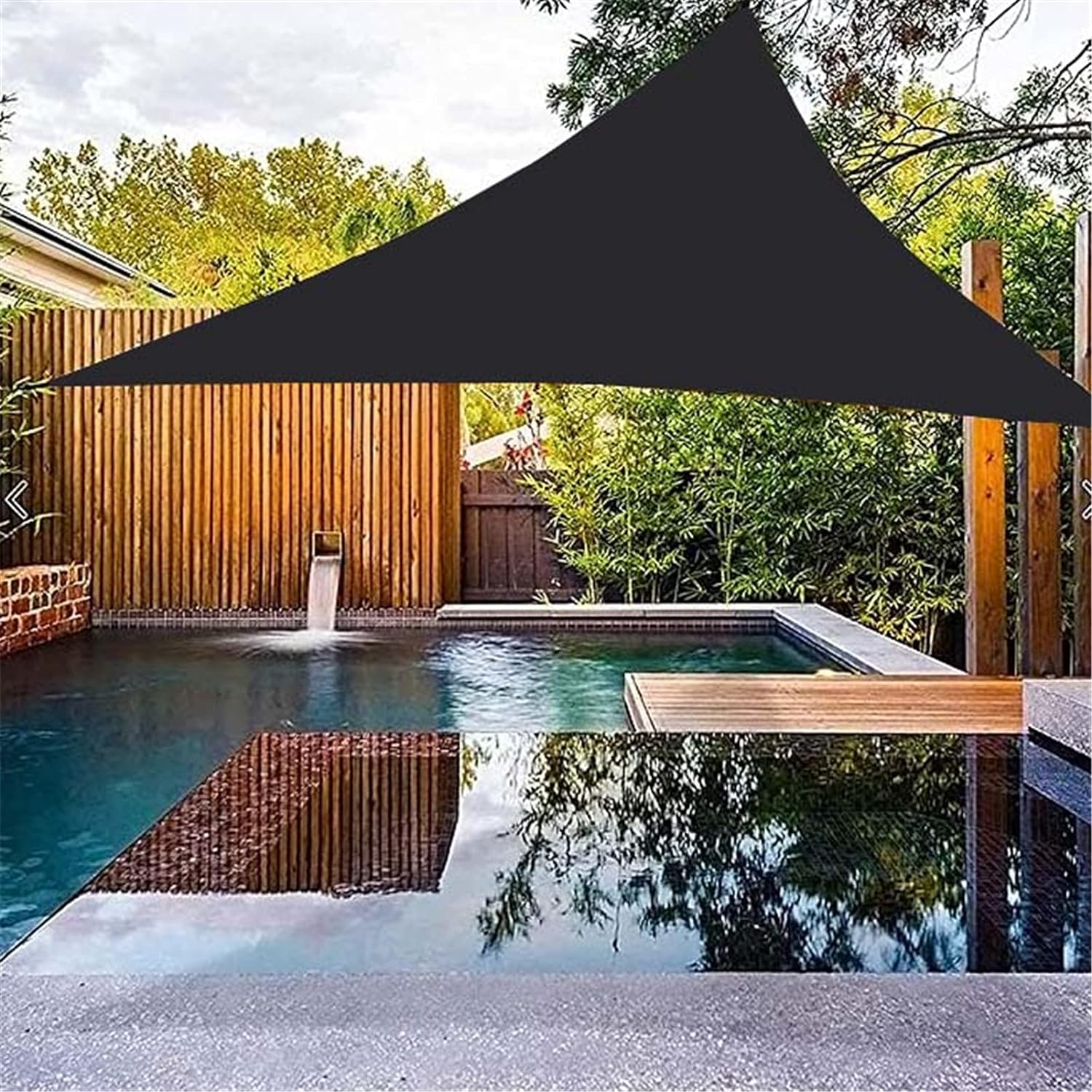 Voile d'ombrage triangulaire imperméable noire, voile de jardin de 3x4x5 mètres, auvent de Protection solaire contre les UV avec accessoires - 5
