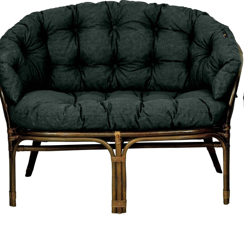 Poduszki na meble rattanowe wiklinowe AMPO komplet ciemny szary wodoodporna 1 szt.