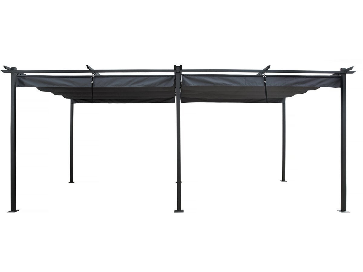 Metalowa pergola z rozsuwanym dachem - 3 x 6 m - Antracyt